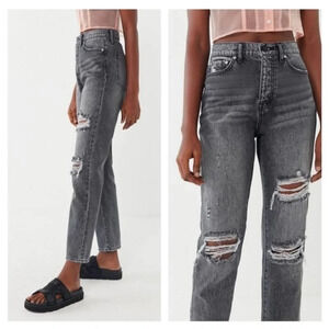 BDG Slim Straight Distressed Boyfriend Cropped Jeans